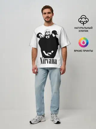 Мужская футболка оверсайз / Nirvana Группа