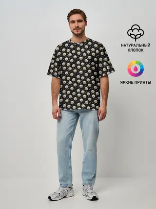 Мужская футболка оверсайз / Мопсы