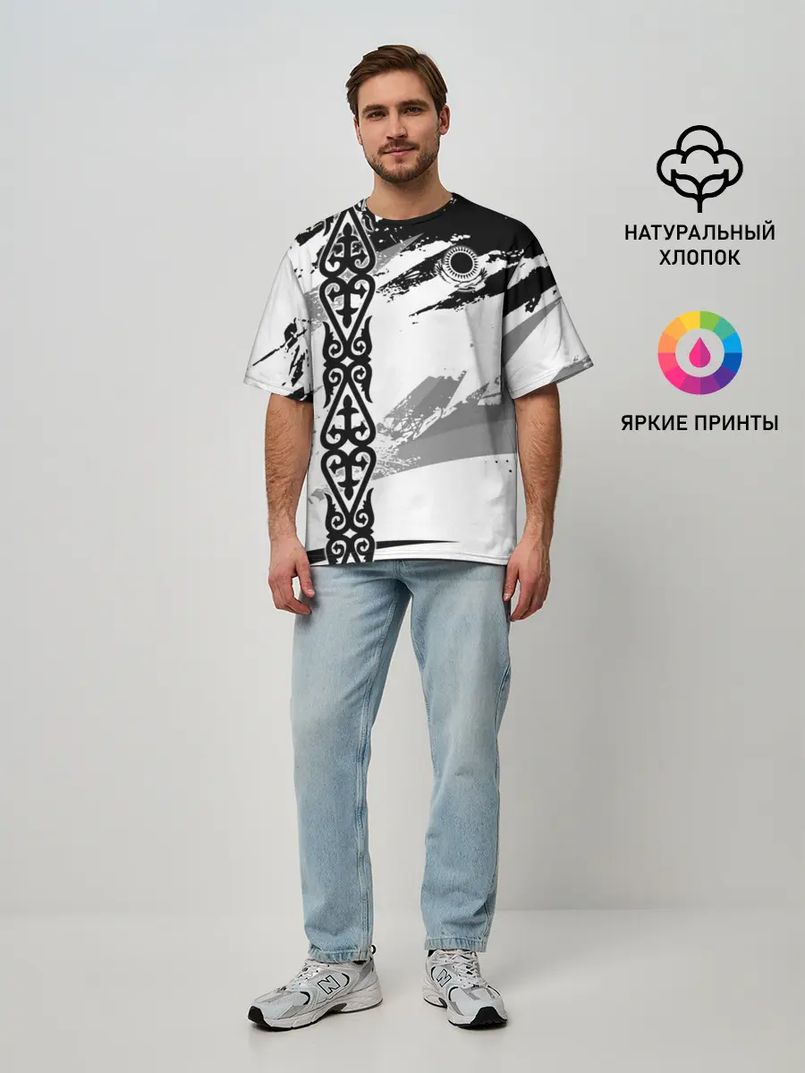 Мужская футболка оверсайз / Форма Казахстан