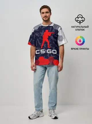 Мужская футболка оверсайз / CS GO | КС ГО