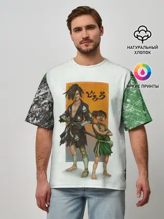 Мужская футболка оверсайз / Хяккимару и Такебо | Дороро