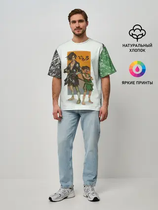 Мужская футболка оверсайз / Хяккимару и Такебо | Дороро