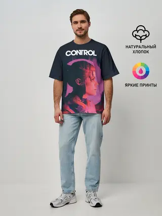 Мужская футболка оверсайз / Контрол | Джесси
