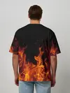 Мужская футболка оверсайз / Огонь с искрами