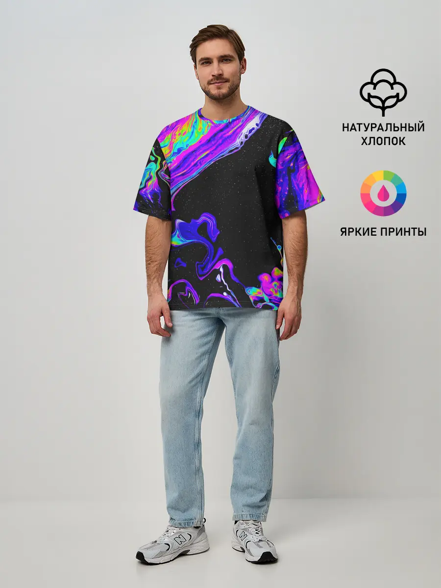 Мужская футболка оверсайз / DIGITAL ABSTRACT