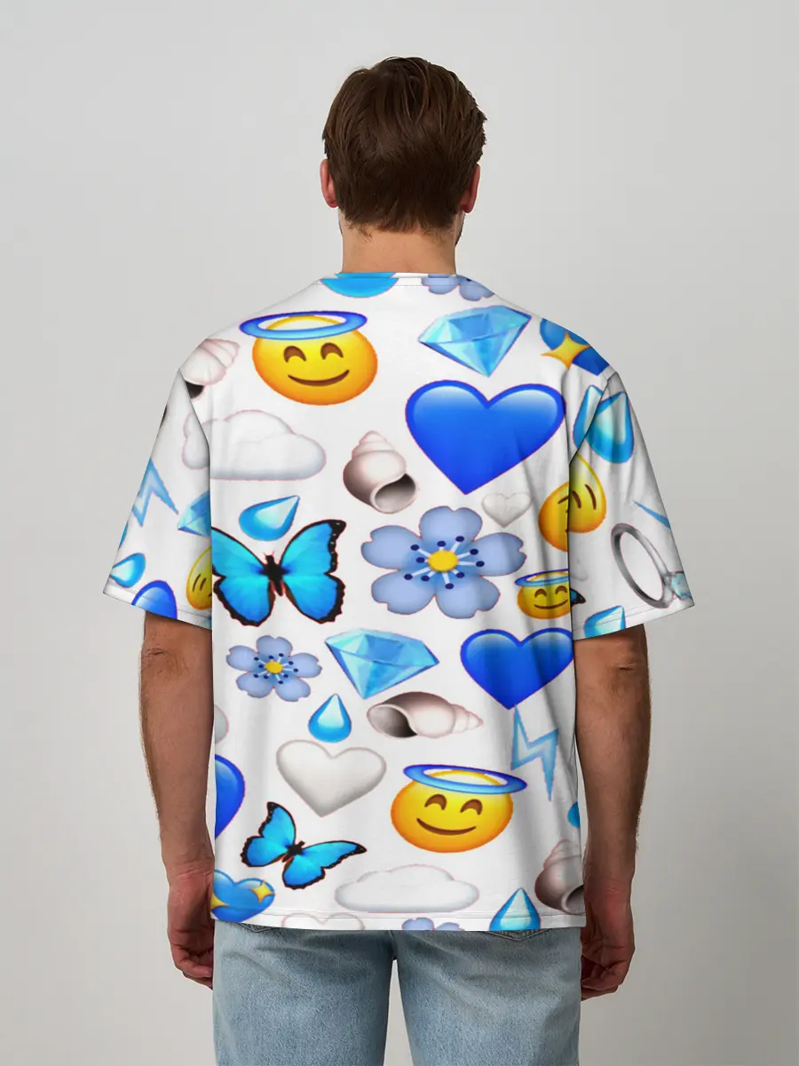 Мужская футболка оверсайз / Смайлики
