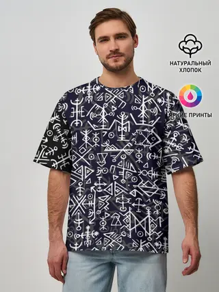 Мужская футболка оверсайз / Руны