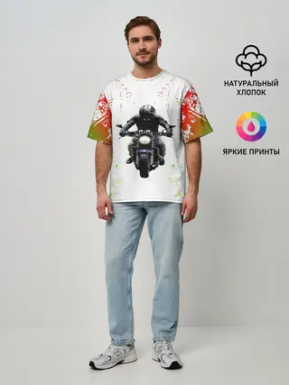 Мужская футболка оверсайз / МОТОЦИКЛЫ