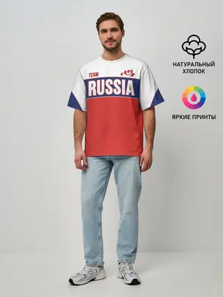 Мужская футболка оверсайз / Team Russia