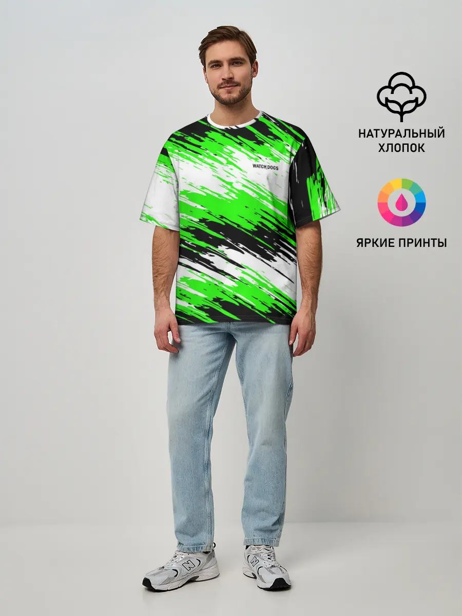 Мужская футболка оверсайз / Watch Dogs