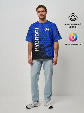 Мужская футболка оверсайз / Hyundai/Хёндай