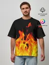 Мужская футболка оверсайз / ОГНЕННЫЙ
