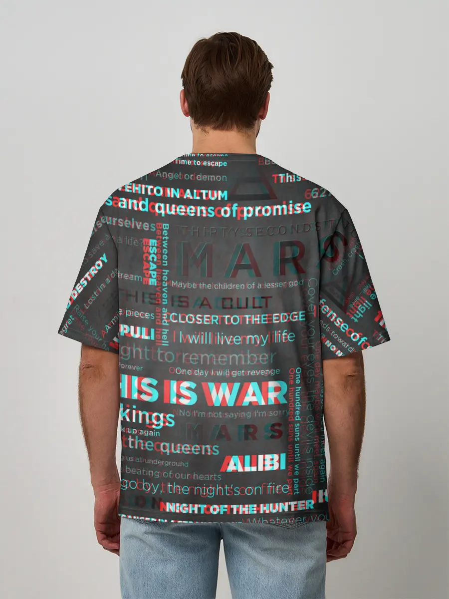 Мужская футболка оверсайз / 30 SECONDS TO MARS