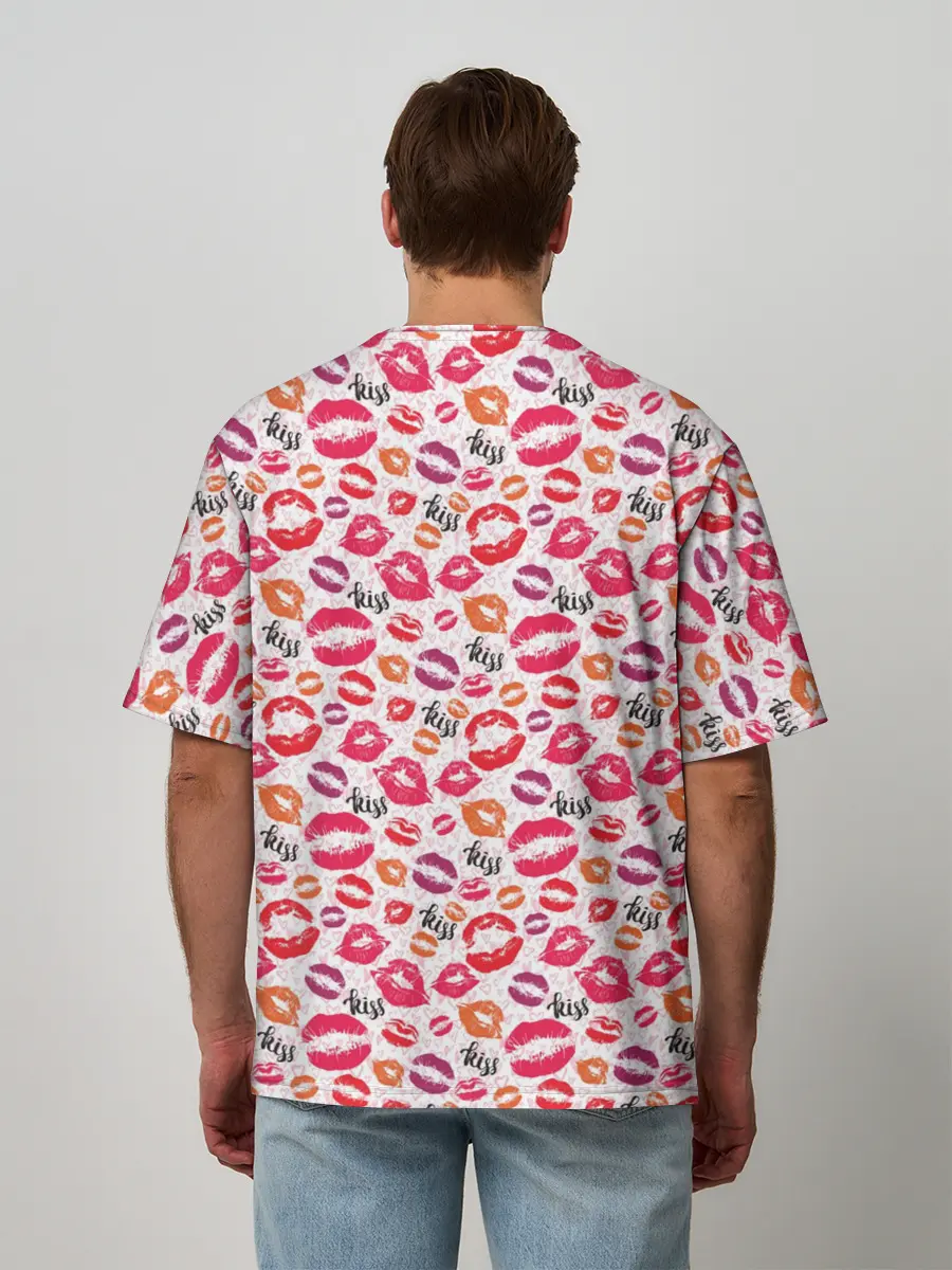 Мужская футболка оверсайз / Kiss