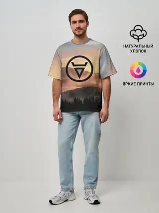 Мужская футболка оверсайз / ВЕЛЕС | РУНЫ | RUNES