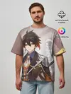 Мужская футболка оверсайз / GENSHIN IMPACT, ЧЖУН ЛИ