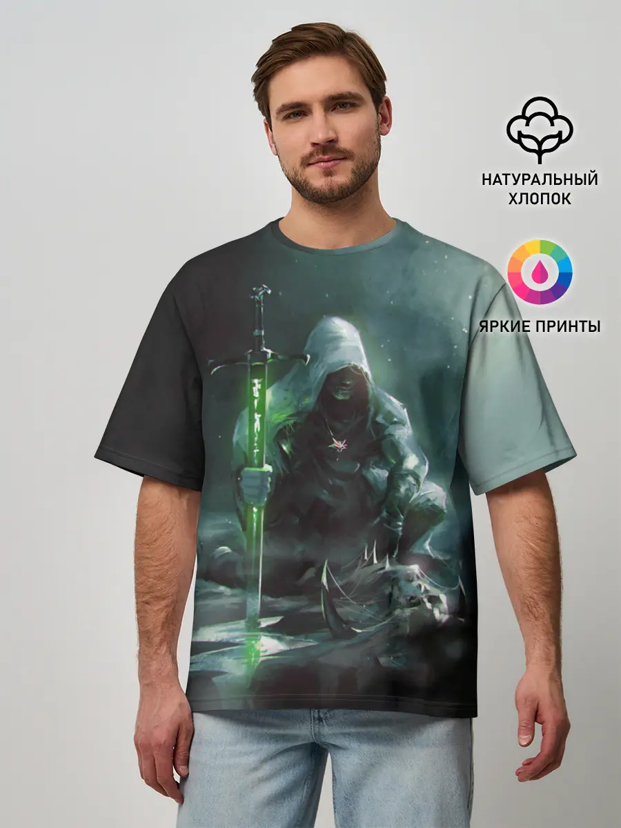 Мужская футболка оверсайз / ВЕДЬМАК