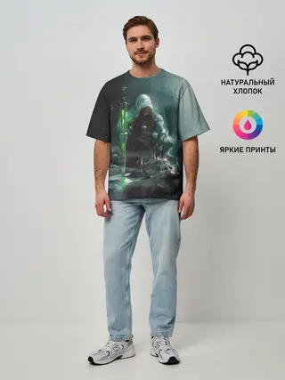 Мужская футболка оверсайз / ВЕДЬМАК