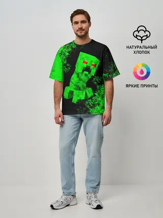 Мужская футболка оверсайз / MINECRAFT CREEPER