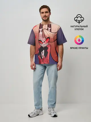 Мужская футболка оверсайз / Hazbin Hotel. Charlie