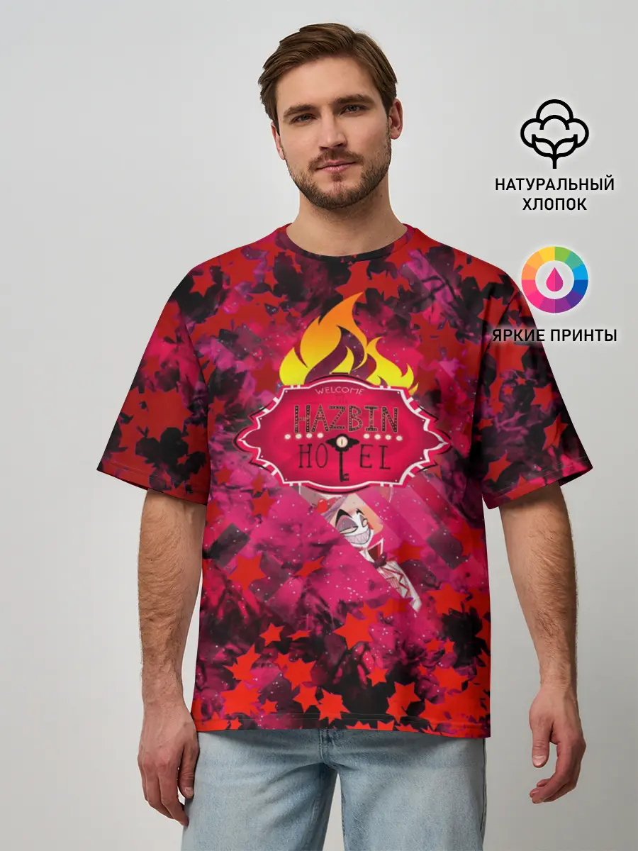 Мужская футболка оверсайз / Hazbin Hotel
