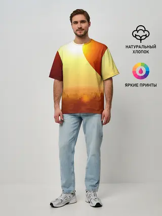 Мужская футболка оверсайз / Город в пустыне