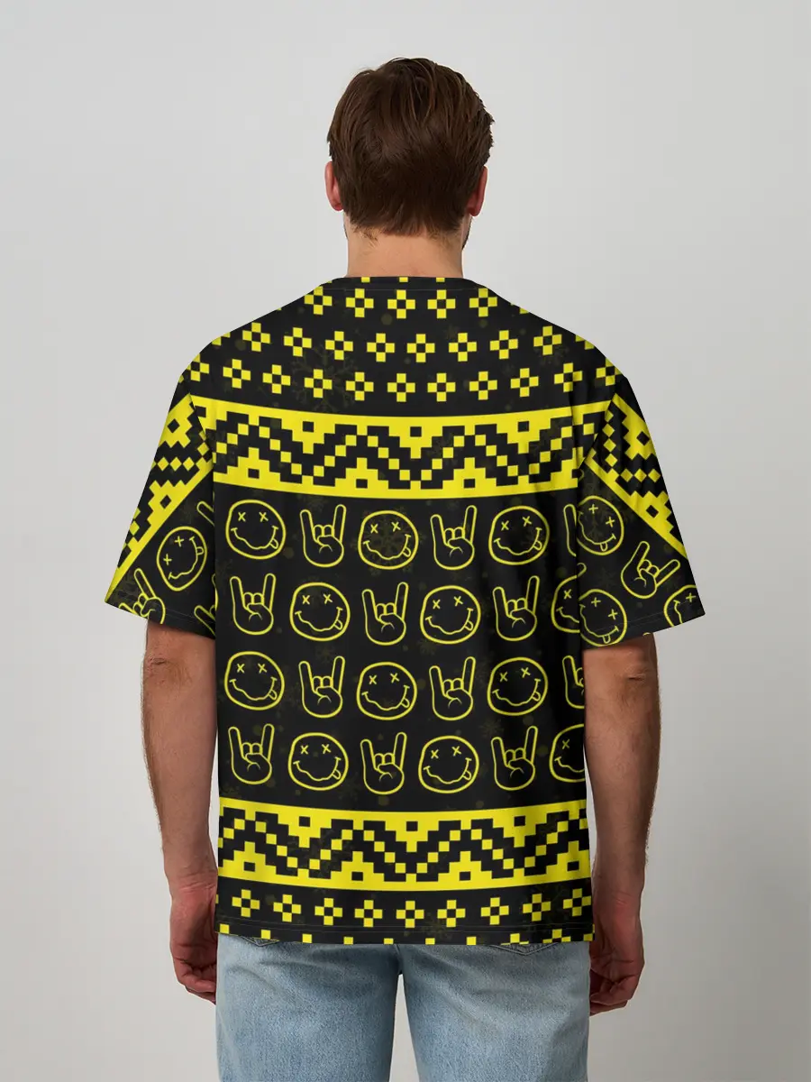 Мужская футболка оверсайз / НОВОГОДНЯЯ NIRVANA