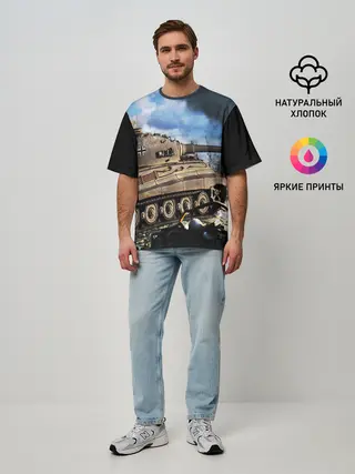 Мужская футболка оверсайз / ТАНК