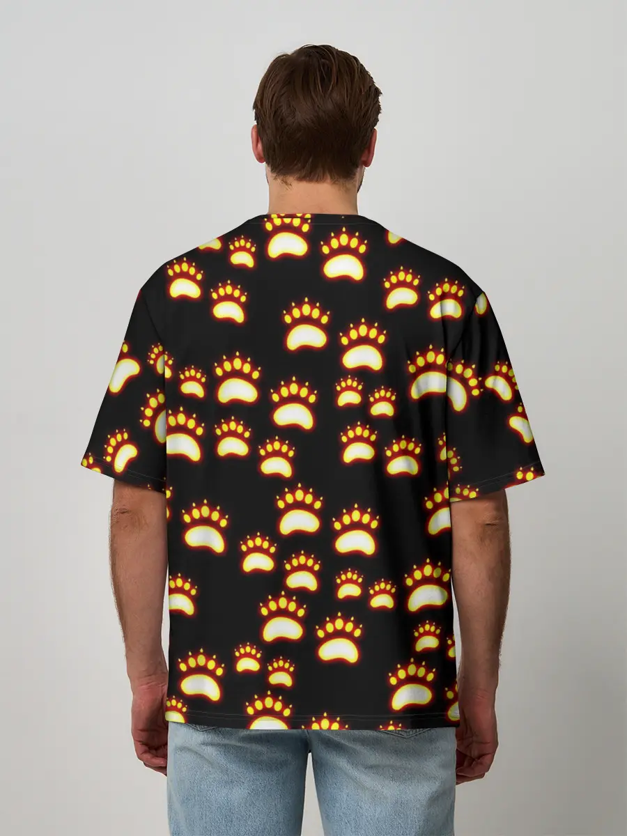 Мужская футболка оверсайз / Сила удара медведя