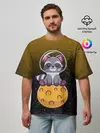 Мужская футболка оверсайз / ЕНОТ АСТРОНАВТ | ЛУННЫЙ ЕНОТ
