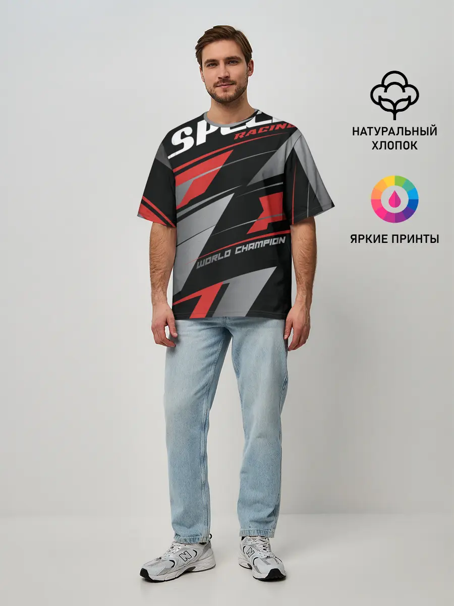 Мужская футболка оверсайз / Форма для мотокросса FOX