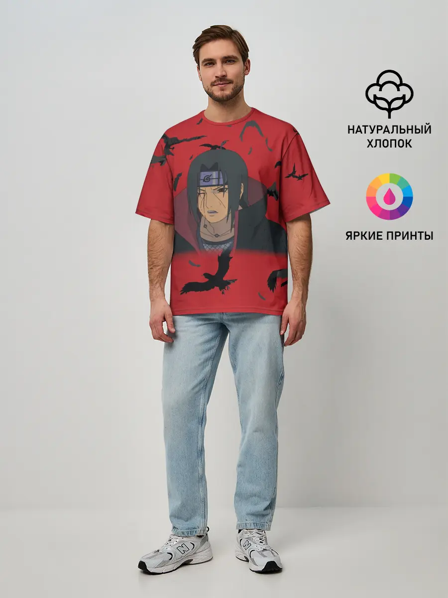 Мужская футболка оверсайз / Uchiha | Hitachi