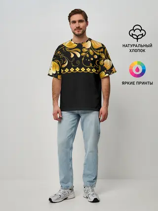 Мужская футболка оверсайз / Цветы