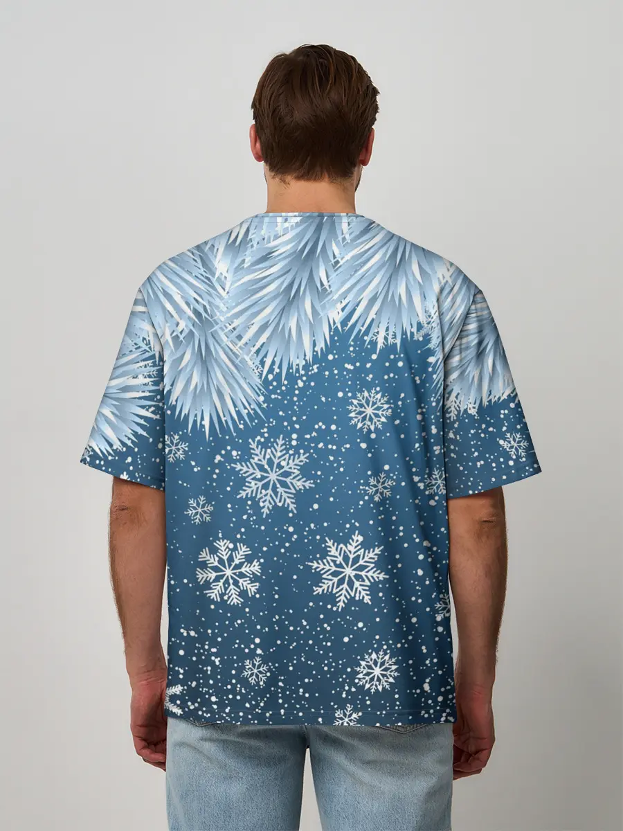 Мужская футболка оверсайз / Снежное Настроенние