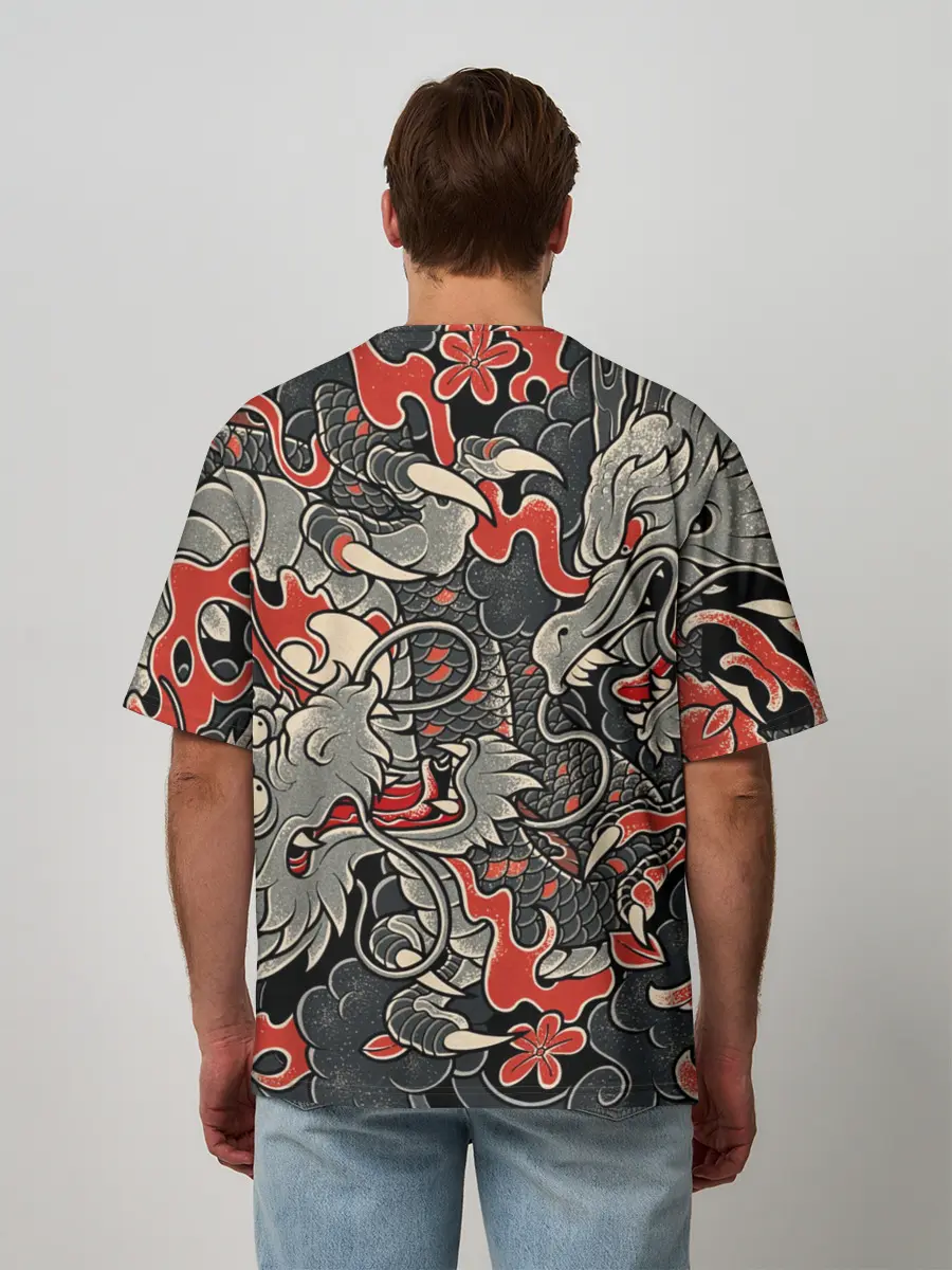 Мужская футболка оверсайз / Самурай