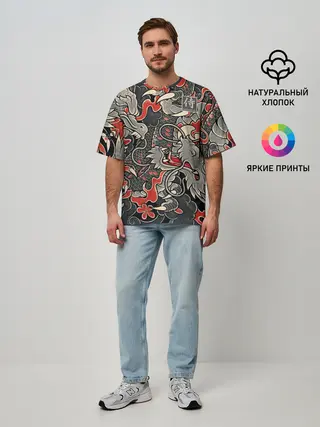 Мужская футболка оверсайз / Самурай