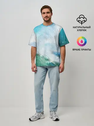 Мужская футболка оверсайз / Волны | Океан