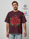 Мужская футболка оверсайз / Роза