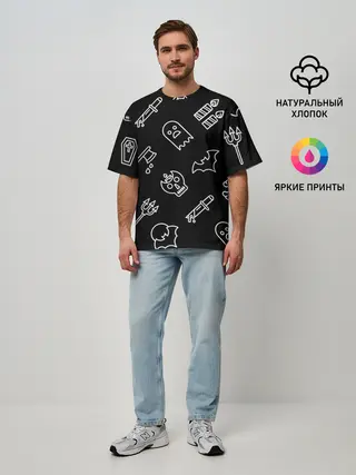 Мужская футболка оверсайз / Страшилки