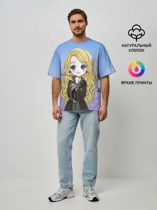 Мужская футболка оверсайз / Луна