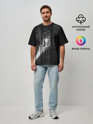 Мужская футболка оверсайз / СИРЕНОГОЛОВЫЙ GLITCH