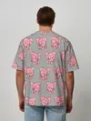 Мужская футболка оверсайз / РОЗОВЫЕ СЛОНИКИ ПАТТЕРН