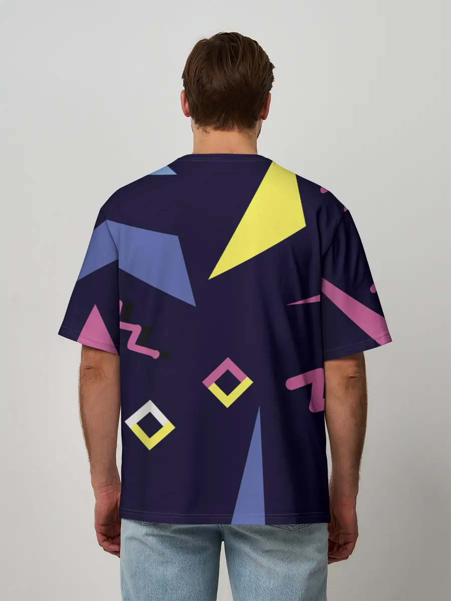 Мужская футболка оверсайз / Танец геометрии