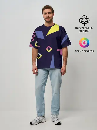 Мужская футболка оверсайз / Танец геометрии