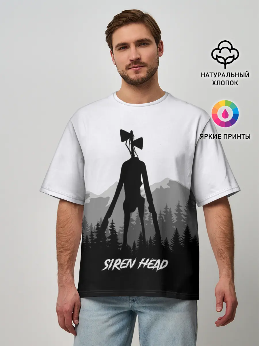 Мужская футболка оверсайз / SIREN HEAD | DARK FOREST