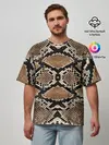Мужская футболка оверсайз / Snake Skin