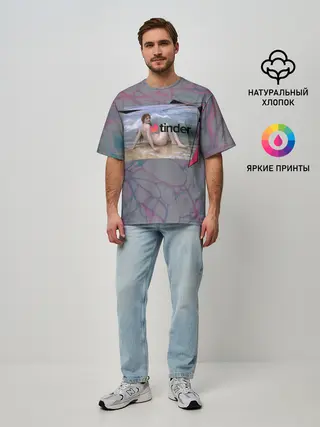 Мужская футболка оверсайз / Tinder | Тиндер девушка