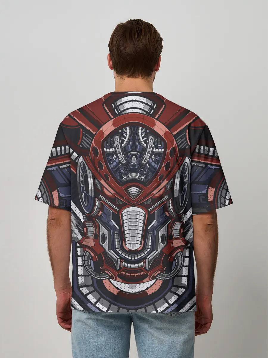 Мужская футболка оверсайз / Механический робот