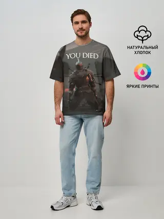 Мужская футболка оверсайз / YOU DIED