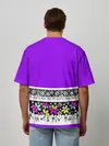 Мужская футболка оверсайз / Яркий фиолетовый цветочный